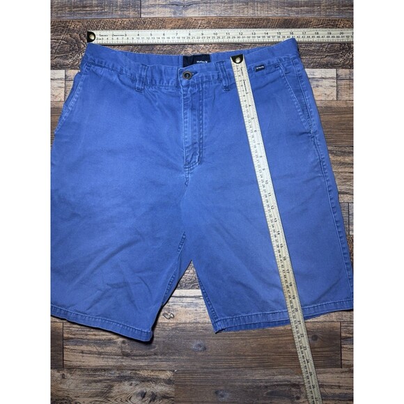 Hurley Blue Shorts Size 34 Flat Front Chino Designed For Buckle Mens Bottoms - Picture 4 of 5